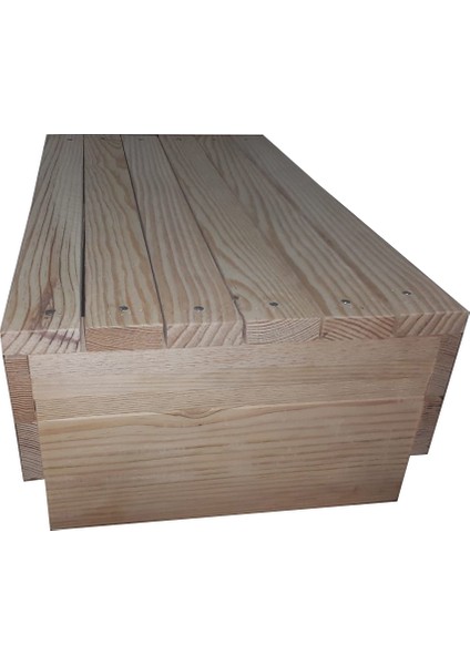 Yüksek Çocuk Basamağı Üç Tabanlı Doğal Ahşap 13 cm Yükseklikte Üst Yüzeyi 27 cm x 50 cm