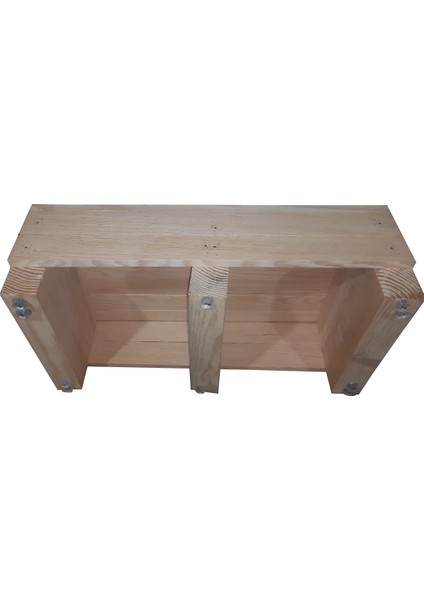 Yüksek Çocuk Basamağı Üç Tabanlı Doğal Ahşap 13 cm Yükseklikte Üst Yüzeyi 27 cm x 50 cm