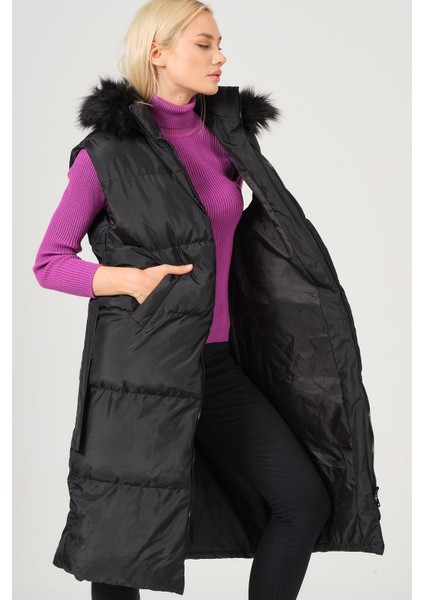 Z6744 Dewberry Bayan Yelek-Siyah