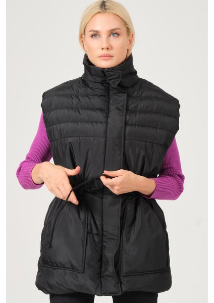 Z6747 Dewberry Bayan Yelek-Siyah