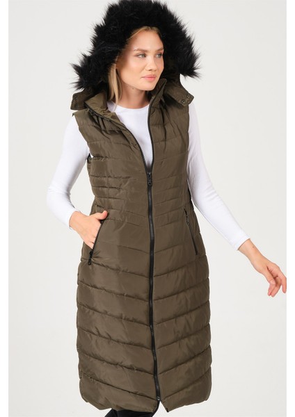 Z6752 Dewberry Bayan Yelek-Haki