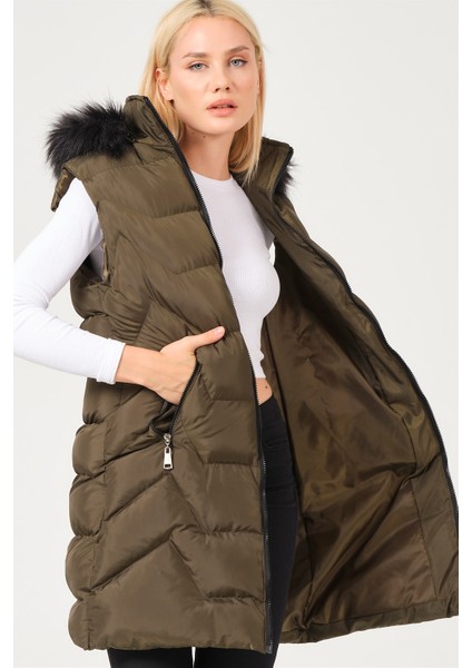 Z6761 Dewberry Bayan Yelek-Haki