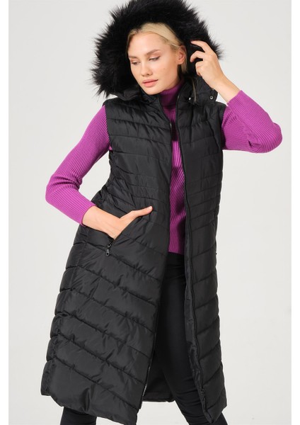 Z6752 Dewberry Bayan Yelek-Siyah