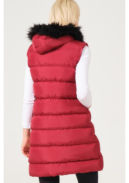 Z6761 Dewberry Bayan Yelek-Bordo