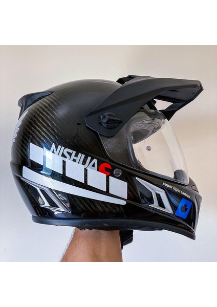 Şerit Tasarımlı Reflektif Gri Motosiklet Kask Sticker Çınar Extreme fiyatları