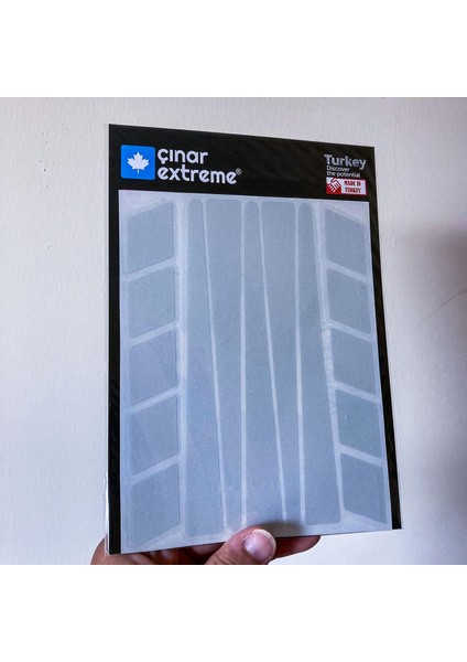 Şerit Tasarımlı Reflektif Gri Motosiklet Kask Sticker Çınar Extreme indirimleri