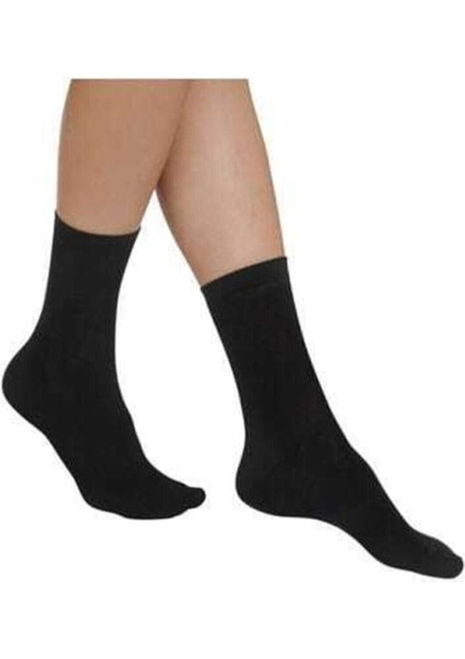 Meguca Socks Unisex Bambu Dikişsiz Soket Çorap Siyah Renk 6 Çift