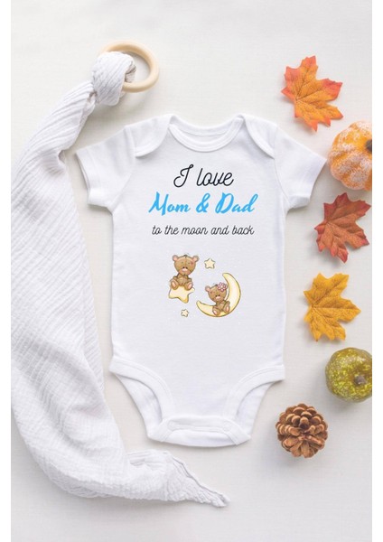 Tuğba Baby Beyaz Bebek I Love Mom & Dad Baskılı