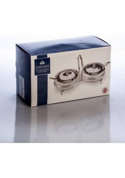 Ingiliz Gümüşü Kapaklı Kaşıklı Reçellik 2 Li 25.7 x 12 cm fiyatları