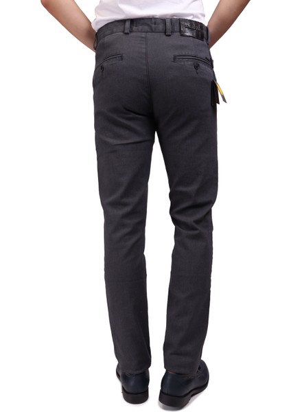 Pamuklu Antrasit Erkek Slim Fit Pantolon