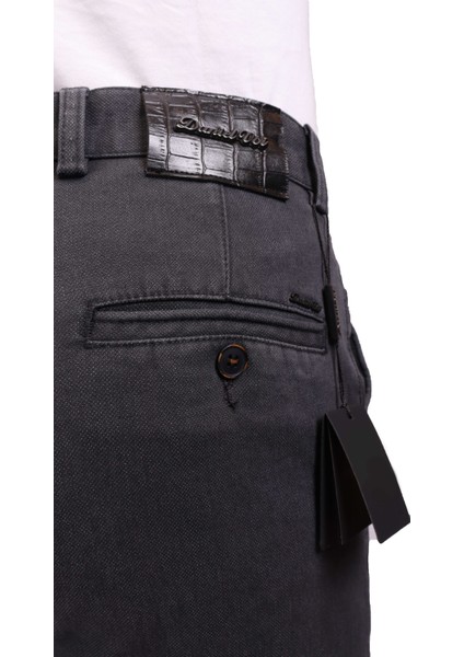 Pamuklu Antrasit Erkek Slim Fit Pantolon