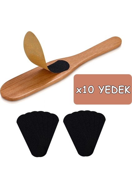 Değiştirilebilir Topuk Törpüsü Spatulası 10 Yedek Törpü ile Hijyenik Kullanım