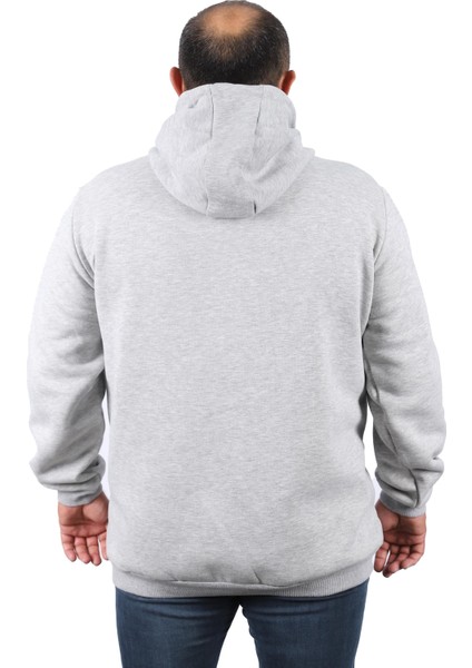 Mocgrande Büyük Beden Erkek Basic Sweat Kapüşonlu 11700-GRI Melanj fiyatları