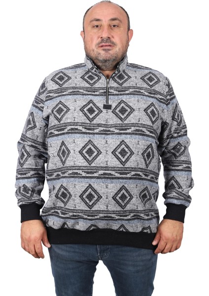 Mocgrande Sweatshirt Oduncu Polo Yaka Fermuarlı 22220-SIYAH