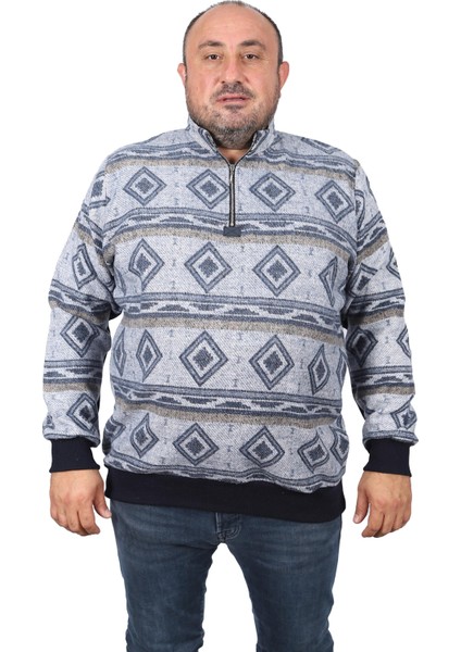 Mocgrande Sweatshirt Oduncu Polo Yaka Fermuarlı 22220-LACIVERT