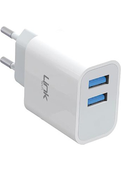 C206 Çift USB Çıkışlı 10W 2.1A Şarj Aleti (Başlık) Beyaz fiyatları