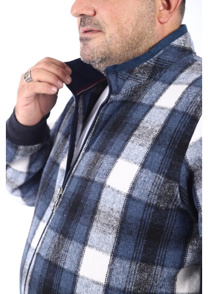 Mocgrande Büyük Beden Dik Yaka Sweat Oduncu 22219-INDIGO fiyatları