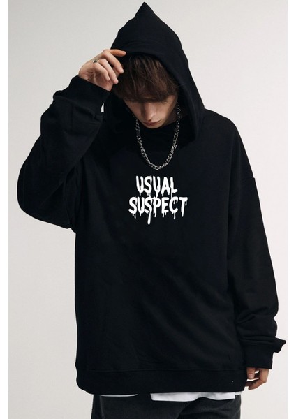 Unisex Usual Suspect Sırt Baskılı Sweatshirt