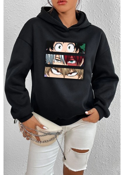 Unisex Makima Hugging Denji Baskılı Sweatshirt