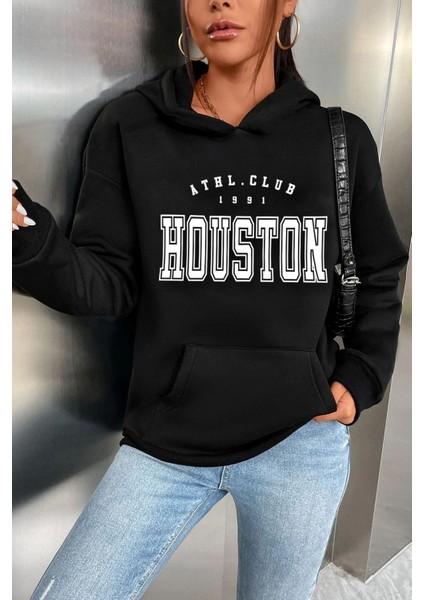Unisex Houston Baskılı Sweatshirt