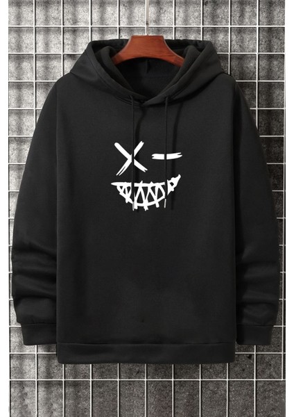 Cartoon Graphic Thermal Lined Drawstring Sweatshirt