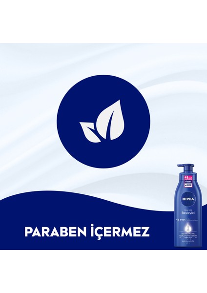 NIVEA Besleyici Vücut Sütü 400ml; Kuru ve Çok Kuru Ciltler;48 Saat Nemlendirici Vücut Losyonu;E Vitamini ve Badem Yağı İçerir