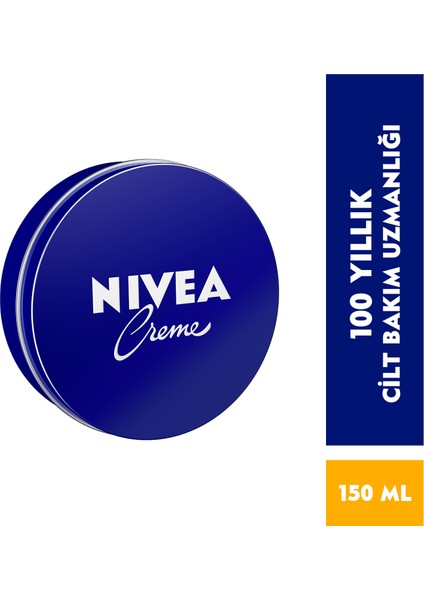 NIVEA Creme 150ml;Bakım Yapan Koruma; Tüm Ciltler için Nemlendirici Krem