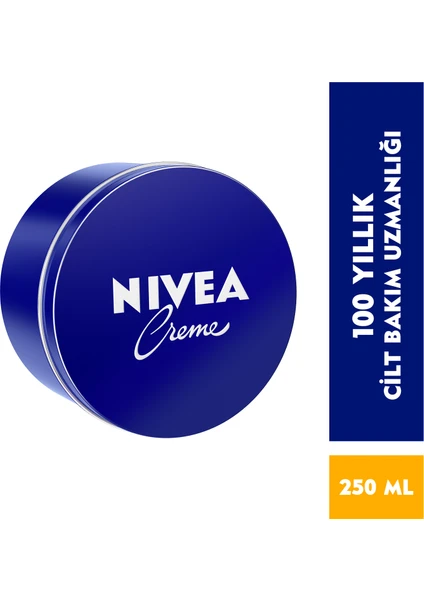 NIVEA Creme 250ml;Bakım Yapan Koruma; Tüm Ciltler için Nemlendirici Krem