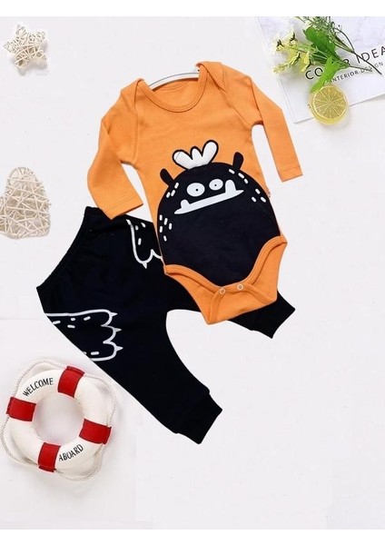 Erkek Bebek 3 Lü Takım Canavar Baskılı 6-12 Ay fiyatları