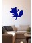 Tek Ayağı Üzerinde Duran Oynayan Ayıcık 60 x 60 cm Duvar Sticker - Lacivert 1