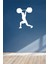 Ağırlıkları Halteri Kaldıran Sporcu Halterci Adam 46 x 60 cm Duvar Sticker - Beyaz 1