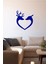 Kalp Şeklinde Duran Birbirine Aşık Geyikler 50 x 60 cm Duvar Sticker - Lacivert 1