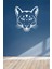 Ağzını Açmış Sevimli Aslan 60 x 60 cm Duvar Sticker - Beyaz 1