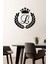 Yapraklardan Oluşmuş Taç L Harfi ve Kral Tacı 60 x 60 cm Duvar Sticker - Siyah 1