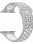 Apple Watch Series (Tüm Seriler) 42-44-45 mm Uyumlu Delikli Silikon Kordon Gri Beyaz (L) 1