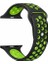 Apple Watch Series (Tüm Seriler) 42-44-45 mm Uyumlu Delikli Silikon Kordon Siyah Yeşil (L) 1