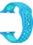 Apple Watch Series (Tüm Seriler) 38-40-41 mm Uyumlu Delikli Silikon Kordon Mavi Turkuaz (S) 1