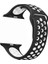 Apple Watch Series (Tüm Seriler) 38-40-41 mm Uyumlu Delikli Silikon Kordon Siyah Beyaz (S) 1