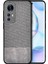 Xiaomi Mi 12 Lite Fabrik Kumaş ve Deri Desen Kılıf - Gri 1