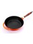 Döküm Kızartma Tavası Ahşap Kulplu ÇAP(Ø)24CM Turuncu 2