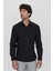 Erkek Siyah Basic Cepli Regular Fit Rahat Kesim Gömlek 1