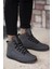 Gri Siyah Erkek Sneaker Bot Düz Taban Ortopedik İç Taban 3