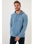 Slim Fit Kanguru Cepli Kapüşonlu Polar Erkek Polar 5906032 4