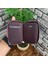 Hakiki Deri Unisex Bordo Fermuarlı Mini Cüzdan (T259) 2