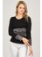 Kadın Uzun Kollu Penye Bluz 6699448 Siyah 3