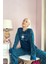 Lacivert Hope Desenli Kadın Peluş Pijama Takımı 3