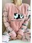 Pembe Zzz Wake Desenli Kadın Peluş Pijama Takımı 4