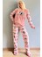 Pembe Zzz Wake Desenli Kadın Peluş Pijama Takımı 5