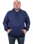 Mocgrande Büyük Beden Basic Kapüşonlu Sweat 22705-LACIVERT 1