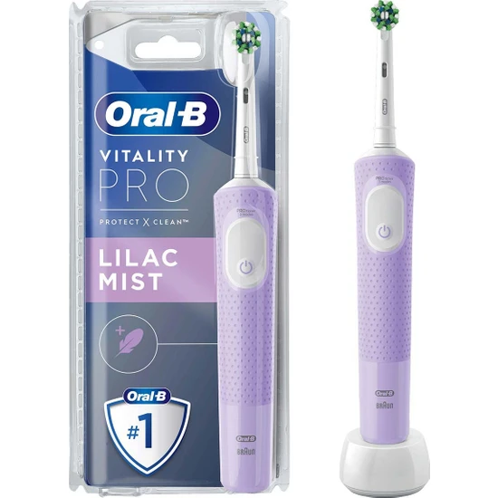 Oral-B Şarjlı/Elektrikli Diş Fırçası Vitality Pro Lila Koruma ve Temizlik